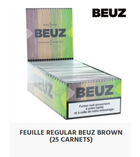 BEUZ - Boite de 25 carnets de feuilles regular marron